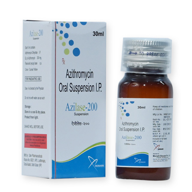 Azilase-200 Azithromycin Oral Suspension