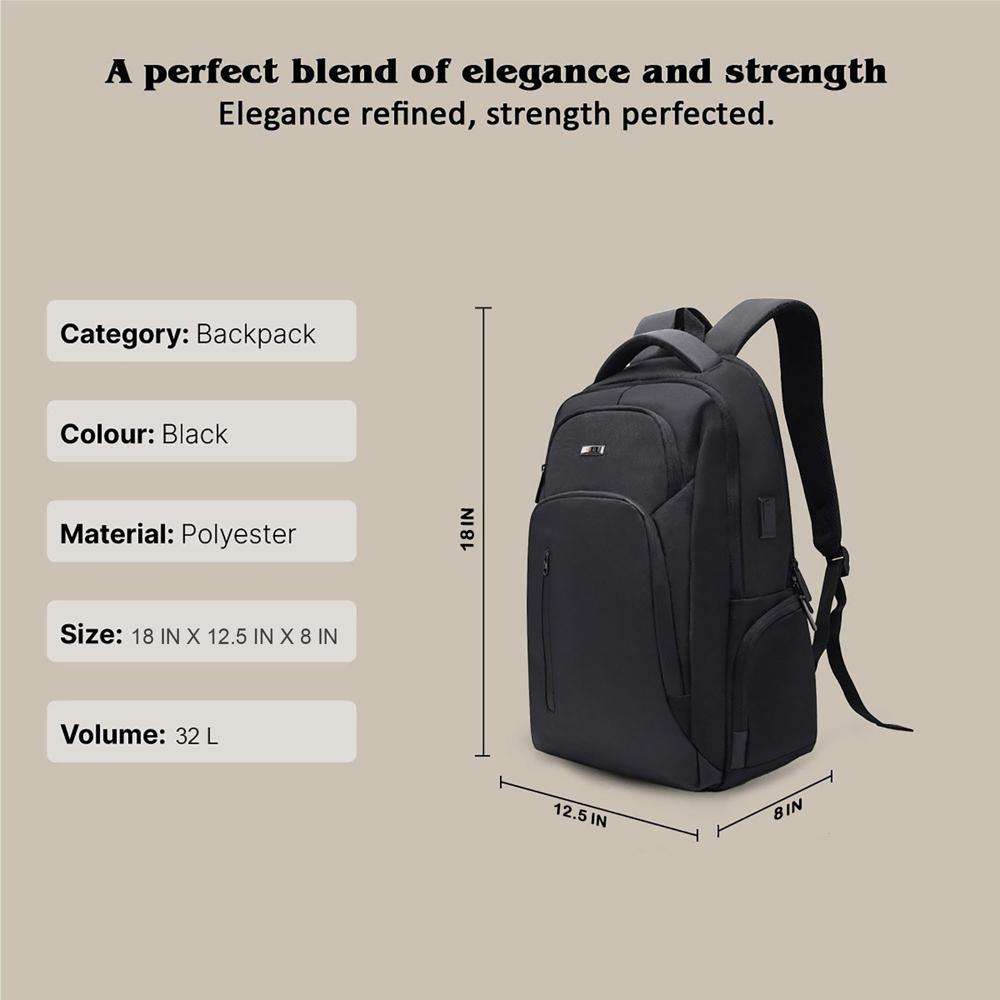 Business Smart Backpack Water-Resistant fit 15.6 Inch Laptop Backpack with USB Charging Port,Travel Durable Backpack for Men and Women (Black)