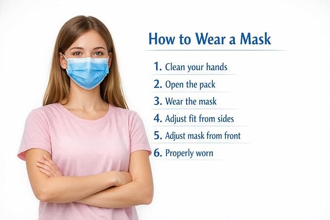 Disposable Face Mask - Color: Blue
