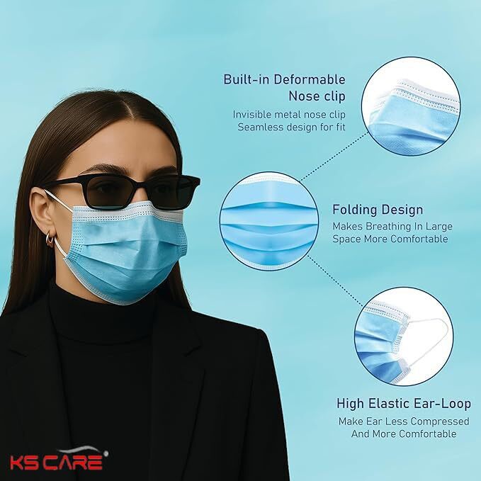 Disposable Face Mask - Color: Blue