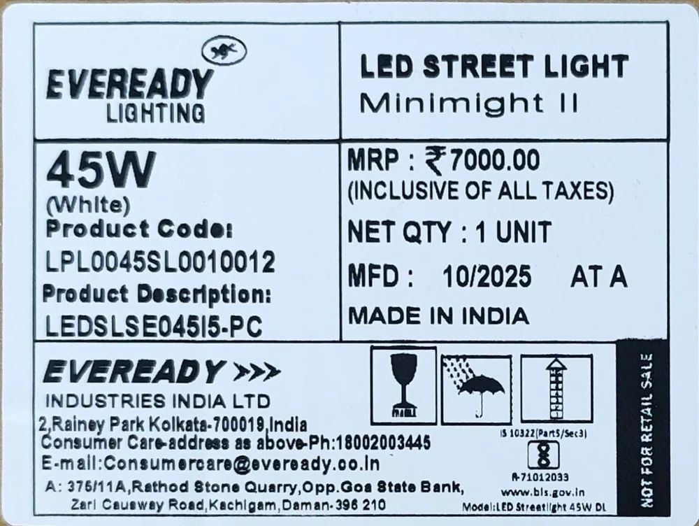 Eveready Sensor Citylite Mini 45-Watt LED Street Light (grey)  LEDSLSEO45I5-PC