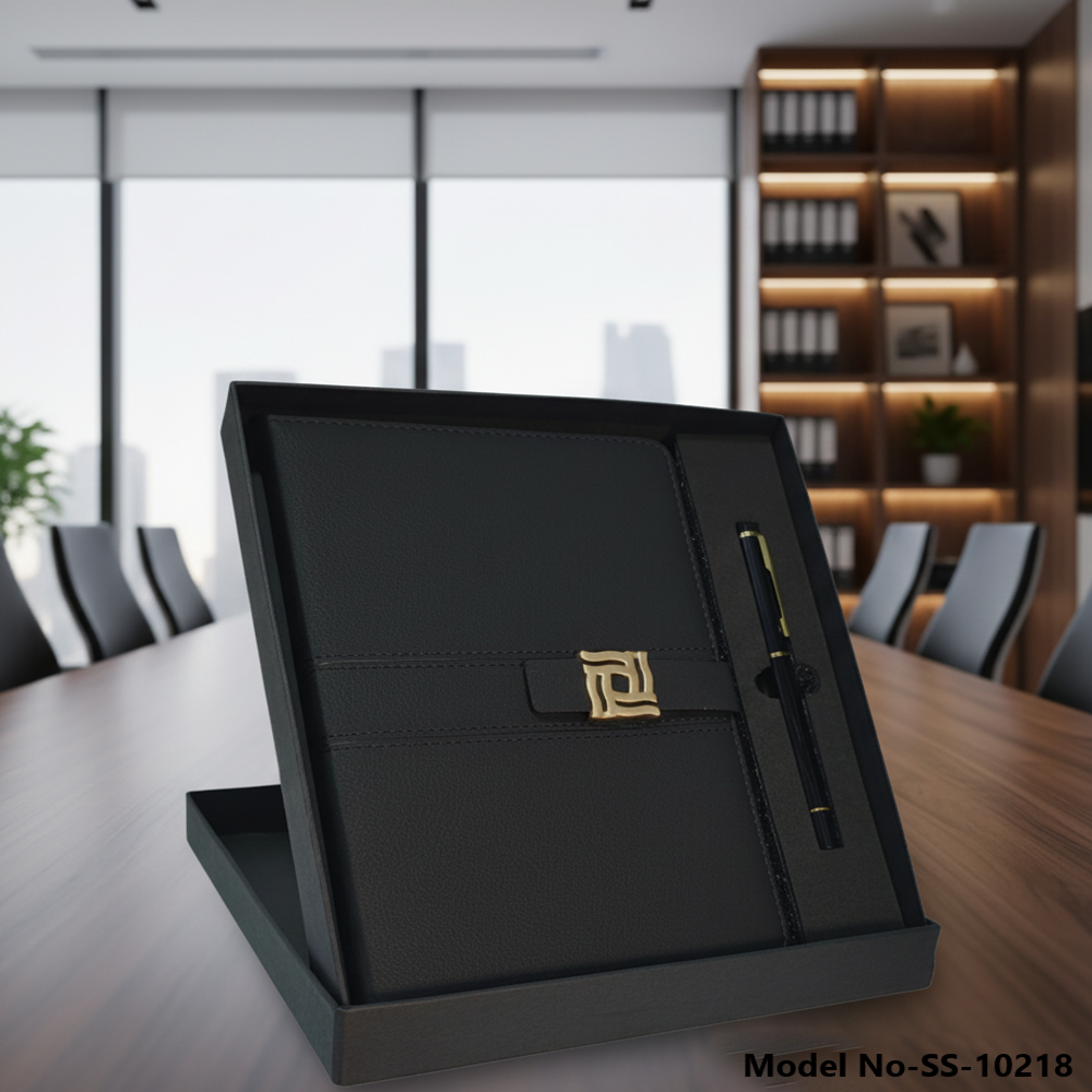 (Ss-10218) Black Executive Diary With Magnetic Flap - Design Type: Standard