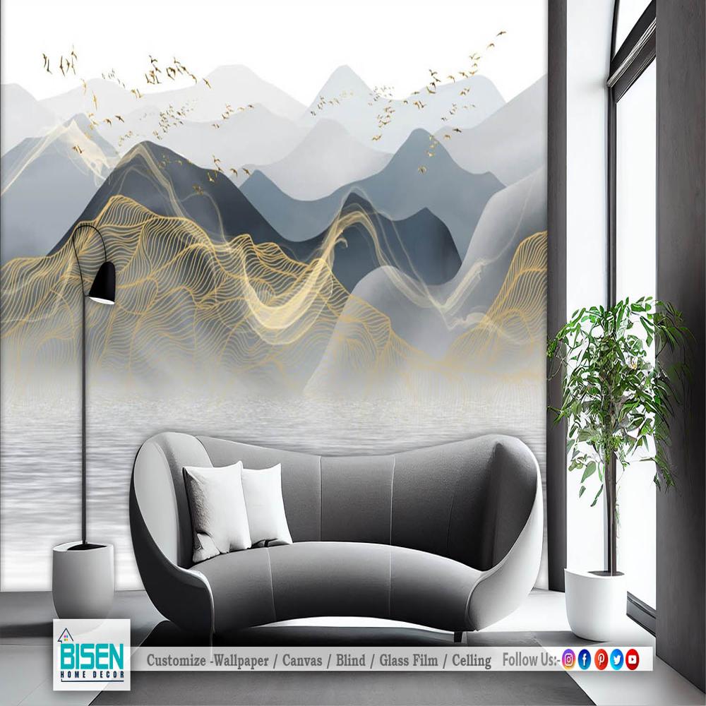 Abstract Geometric Wallpaper - Material: Non Woven