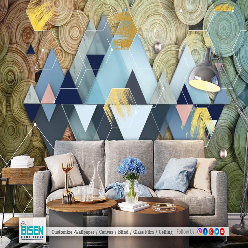 Abstract Geometric Wallpaper - Material: Non Woven