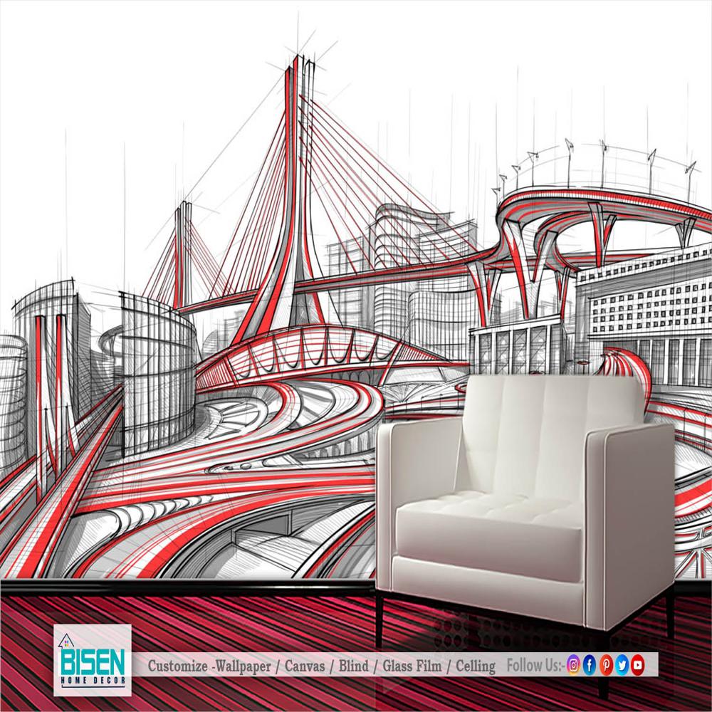 Abstract Pattern Wallpaper - Material: Non Woven