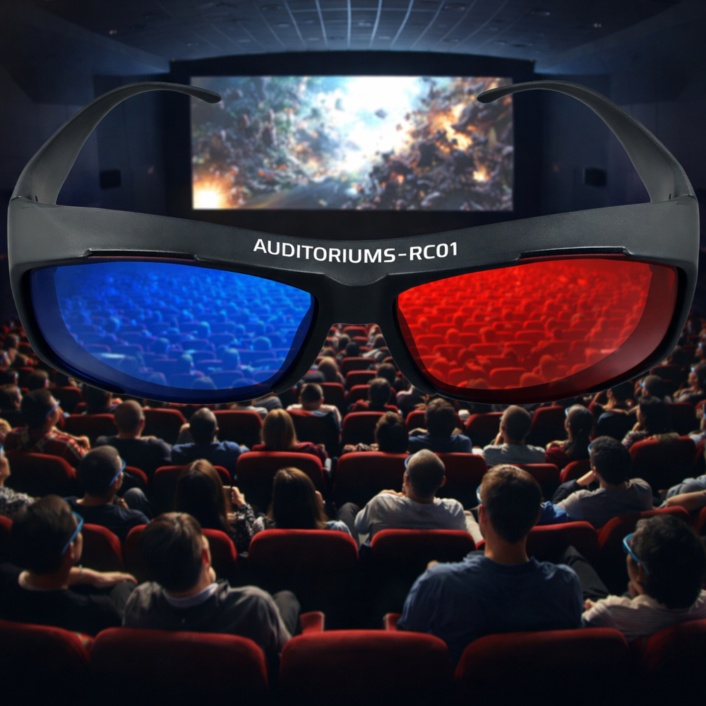 Red Cyan 3D Glasses Big Size for Auditoriums-RC01