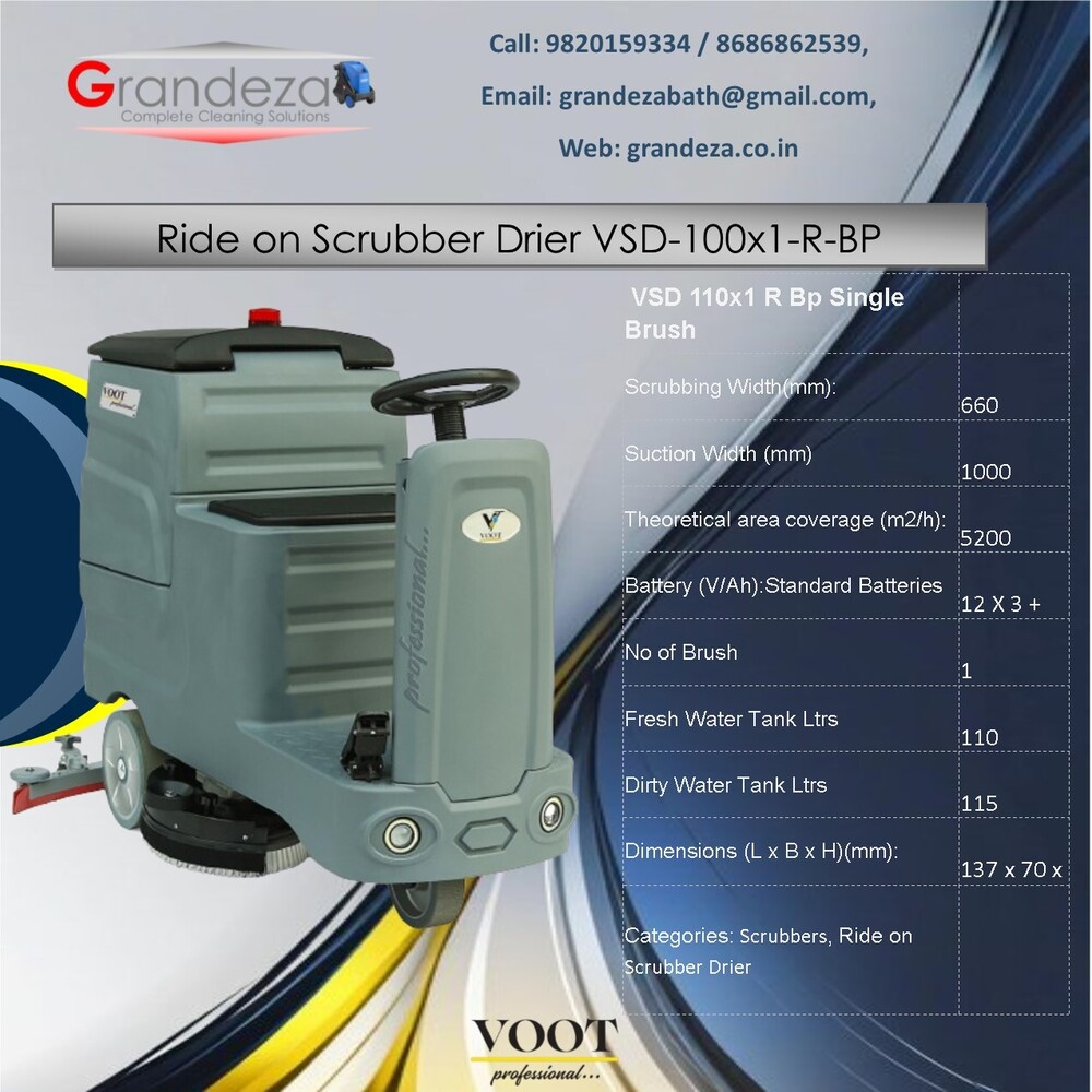 Voot Walk Behind Scrubber Drier Vsd-50/60 Ep - Cleaning Process: Cold Water Cleaning