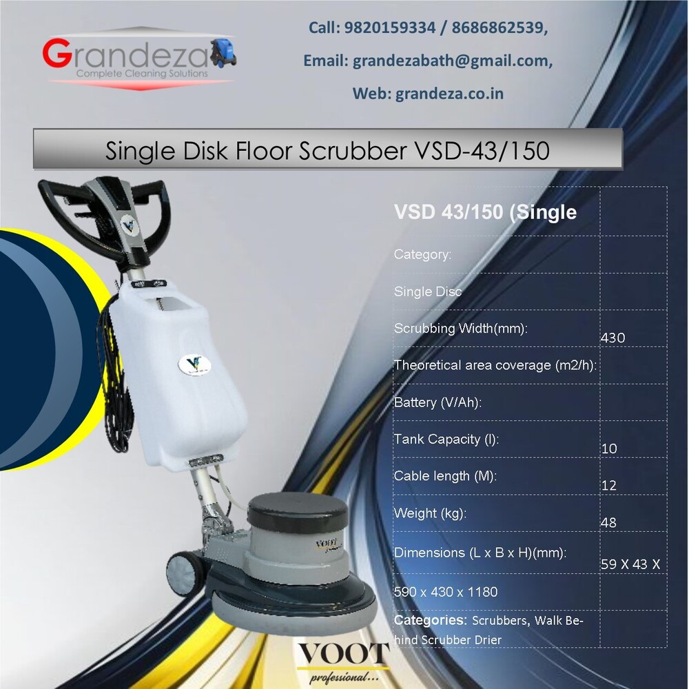 VOOT Single Disk Floor Scrubber VSD-43/150