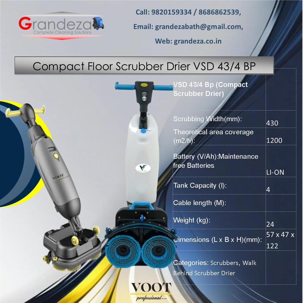 VOOT Compact Floor Scrubber Drier VSD 43/4 BP