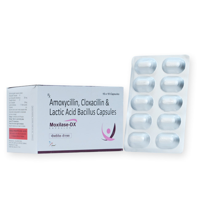 Amoxycillin Trihydrate, Cloxacillin Sodium And Lactic Acid Bacillus Capsules