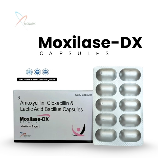 Amoxycillin Trihydrate, Cloxacillin Sodium And Lactic Acid Bacillus Capsules - Brand Name: Moxilase-dx