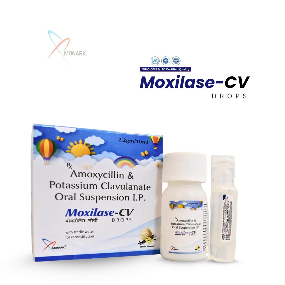 Amoxicillin And Potassium Clavulanate Oral Suspension Ip - Brand Name: Moxilase-Cv