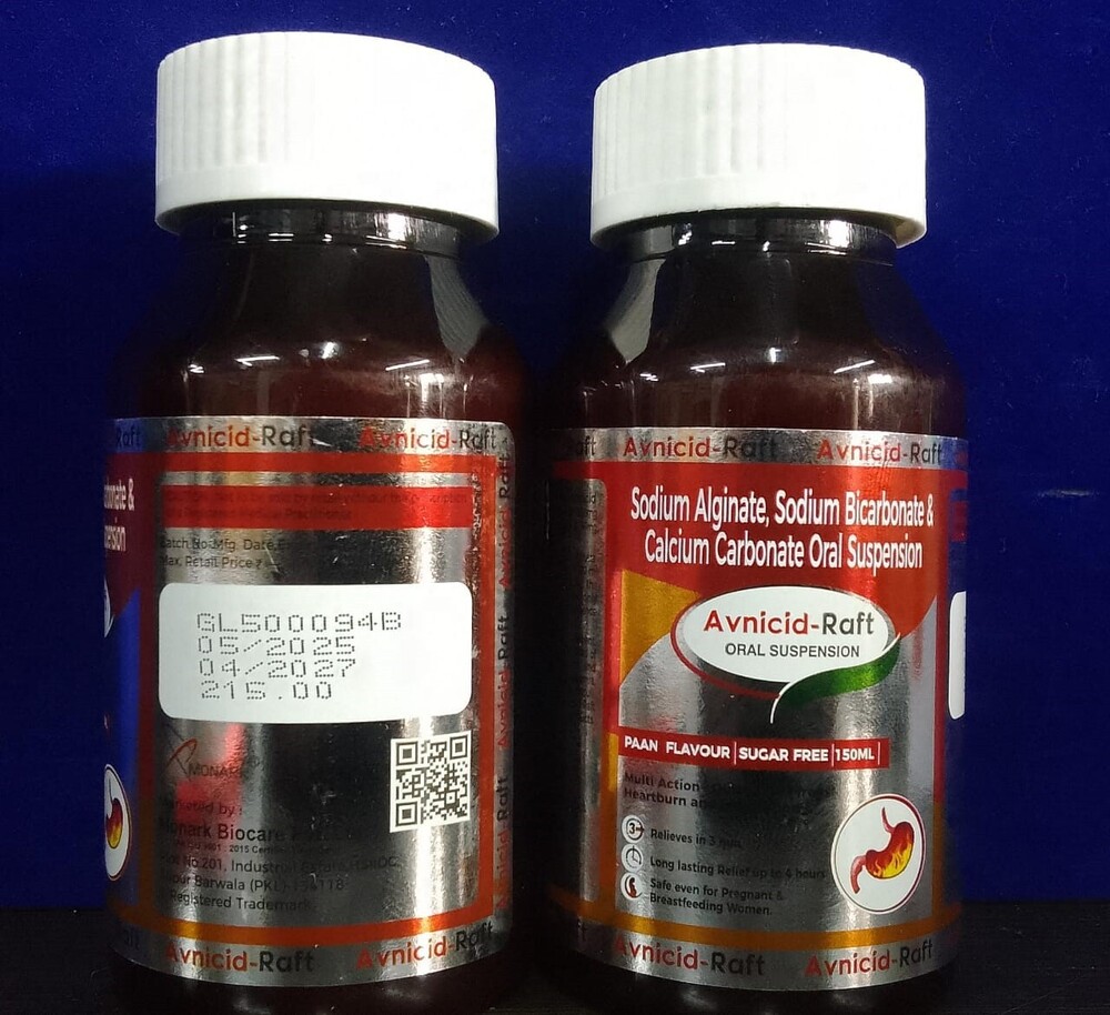 Sodium Alginate, Sodium Bicarbonate And Calcium Carbonate Oral Suspension