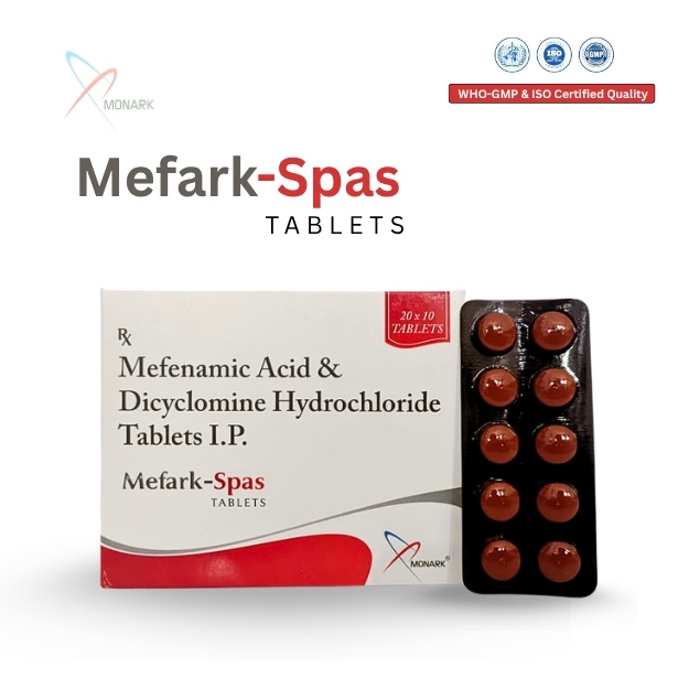 Mefenamic Acid, Dicyclomine Hydrochloride Tablets I.P. - Brand Name: Mefark-Spas