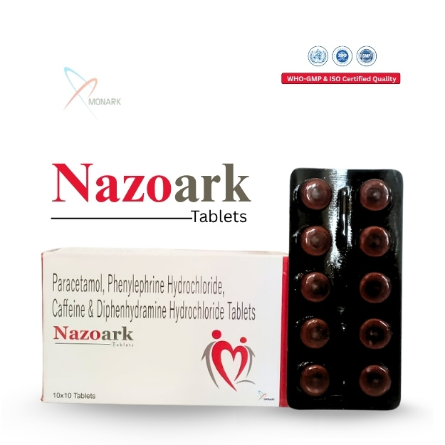 Paracetamol, Phenylephrine Hydrochloride, Caffeine And Diphenhydramine Hydrochloride Tablets - Brand Name: Nazoark