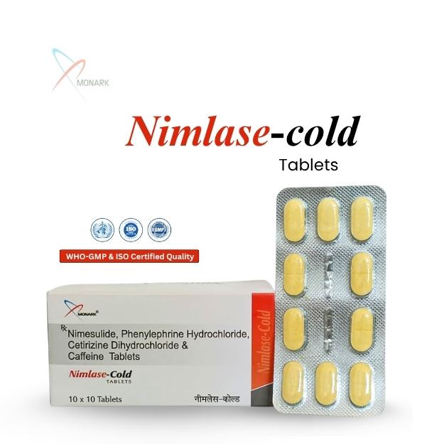 Nimesulide, Phenylephrine Hydrochloride, Cetirizine Dihydrochloride And Caffeine Tablets - Brand Name: Nimlase-cold