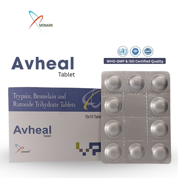 Trypsin 48mg + Bromelain 90mg + Rutoside 100mg Tablet