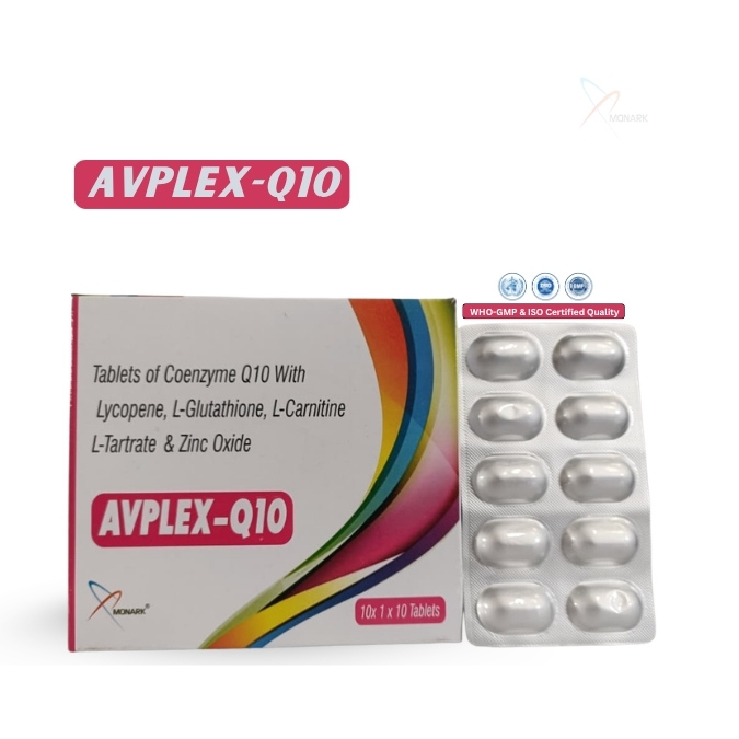 Ubidecarenone ( Co Enzyme Q10)100mg + L-carnitine Ltartrate 50mg + L-glutathione 10mg + Eicosapentaenoic Acid (Epa) 90mg + Docosahexaenoic Acid (Dha) 60mg + Lycopene (as 10% ) 8000mcg + Zinc 12.5mg TABLET (FOOD)