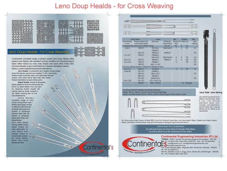 Leno Doup Healds - Automation Grade: Manual