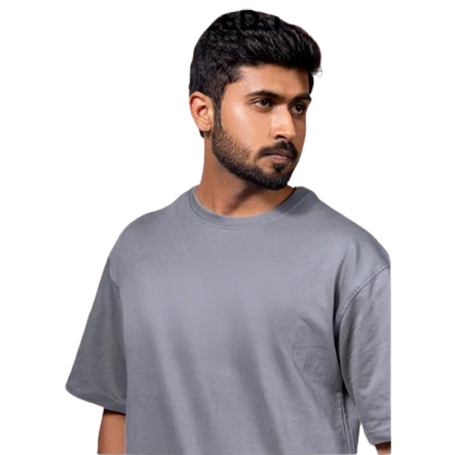 Grey Terry Cotton Oversized T-shirt