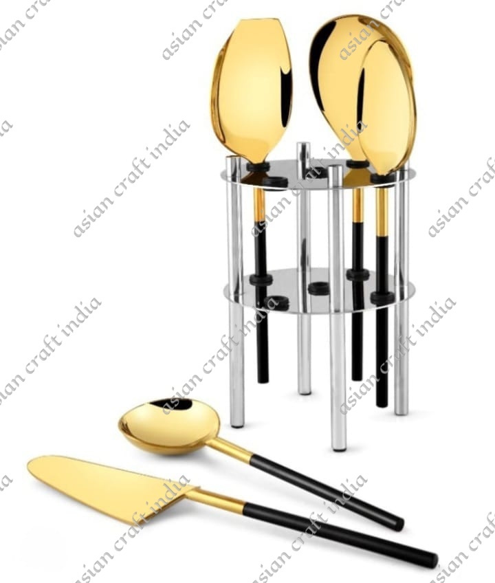Ss Kitchen Tools Set Of 5 With Stand - Color: Customisable