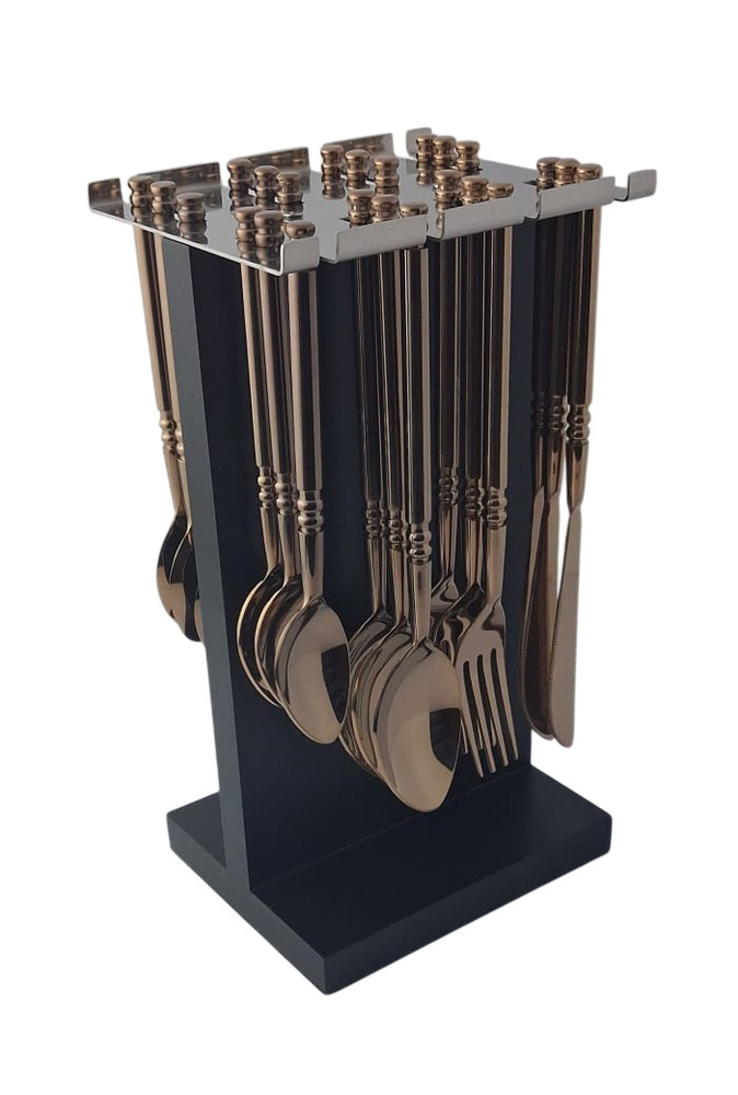 Ss Set Of 24 With Stand Natural Polish - Color: Different Available