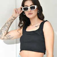 Viscose Crop Top - Color: Black