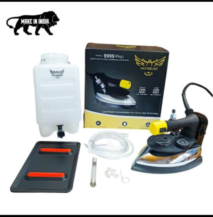 Hayabusa Steam Iron - Plastic And Metal, Blue And White, 250ml Capacity | 1800w, Non-stick Ceramic Soleplate, Adjustable Steam Control
