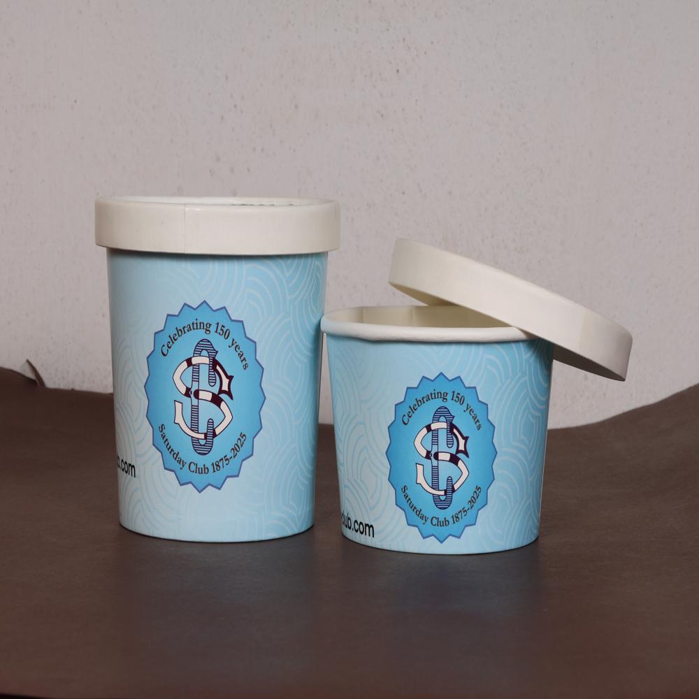 750ml Tall White Paper Bowl with Lid