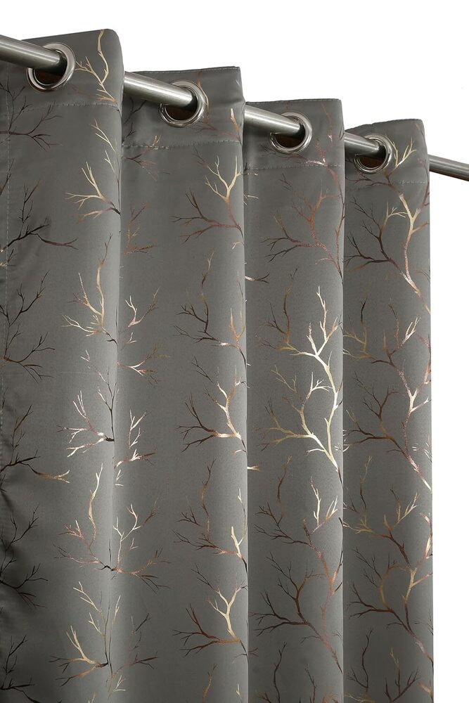 Velvet Foil Print Curtain - Color: Different Available