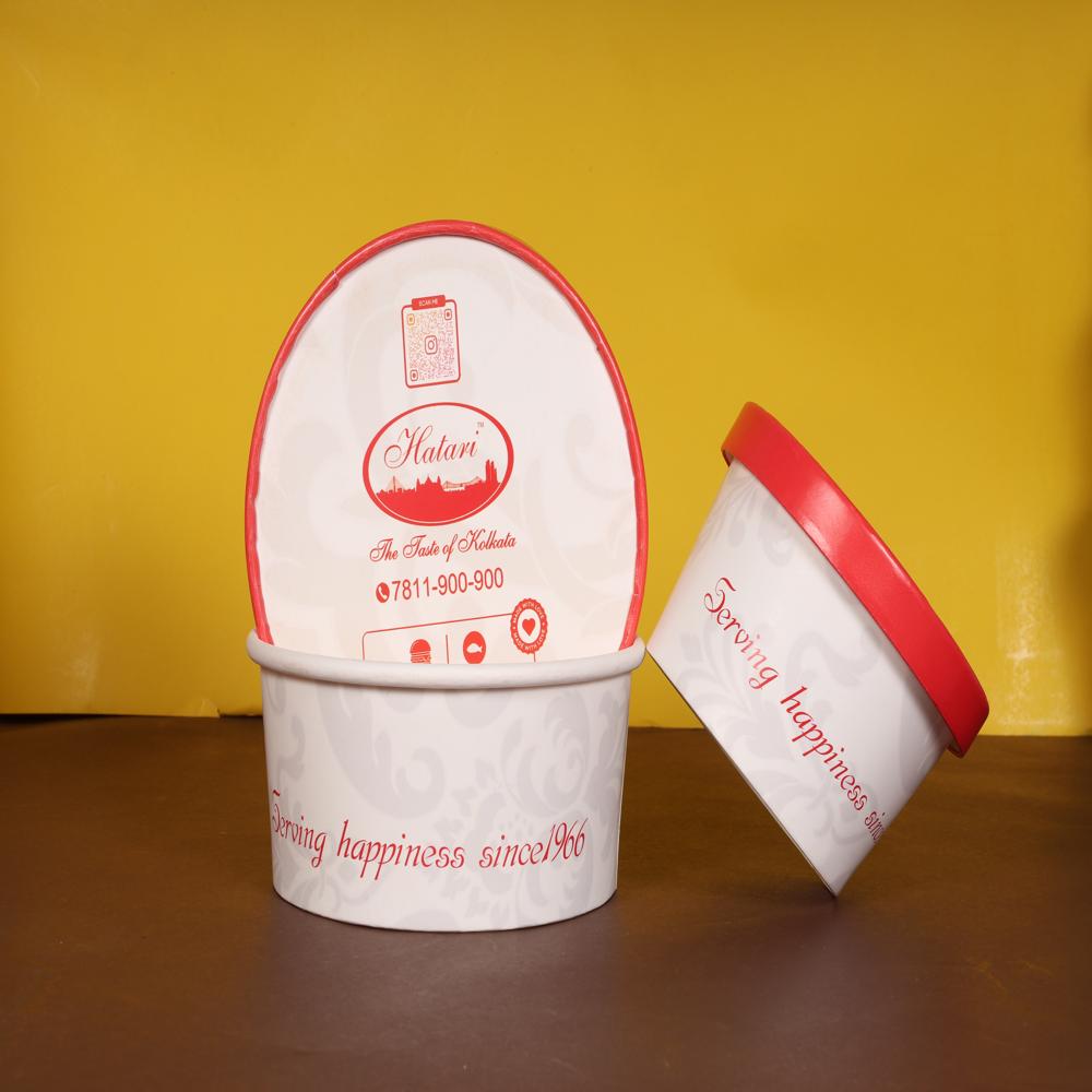 500ml White Paper Bowl with Paper Lid