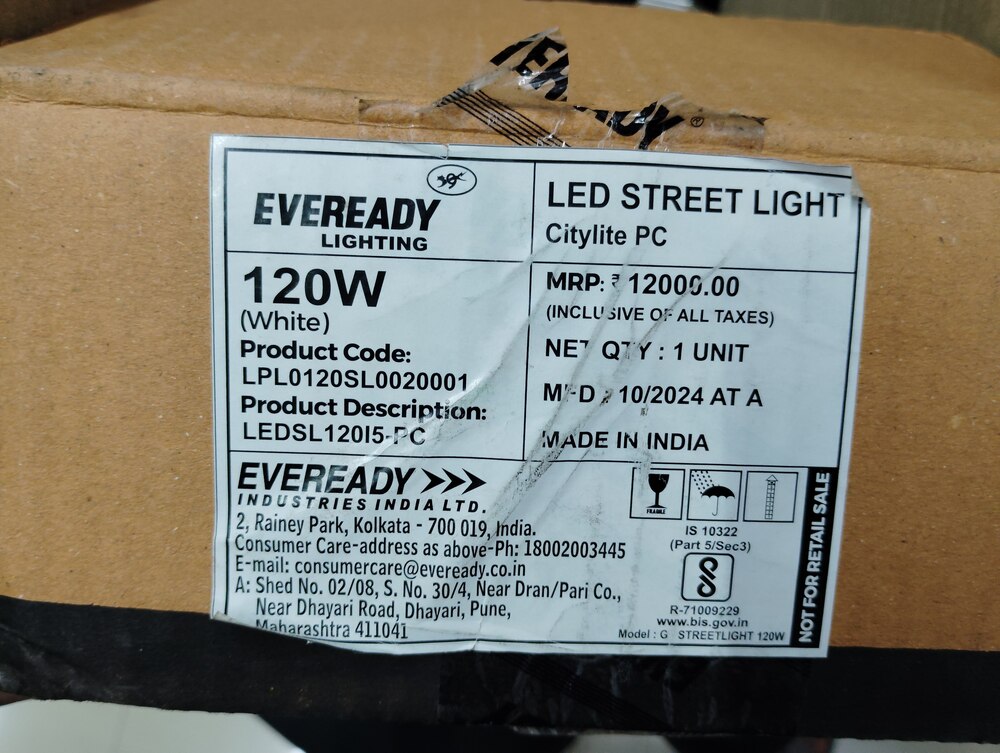 Buy Eveready 120W Street Light LED Luminaire For Road And Street Lighting Rating