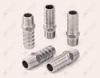 Brass Hose Barb Fittings - Color: Silver