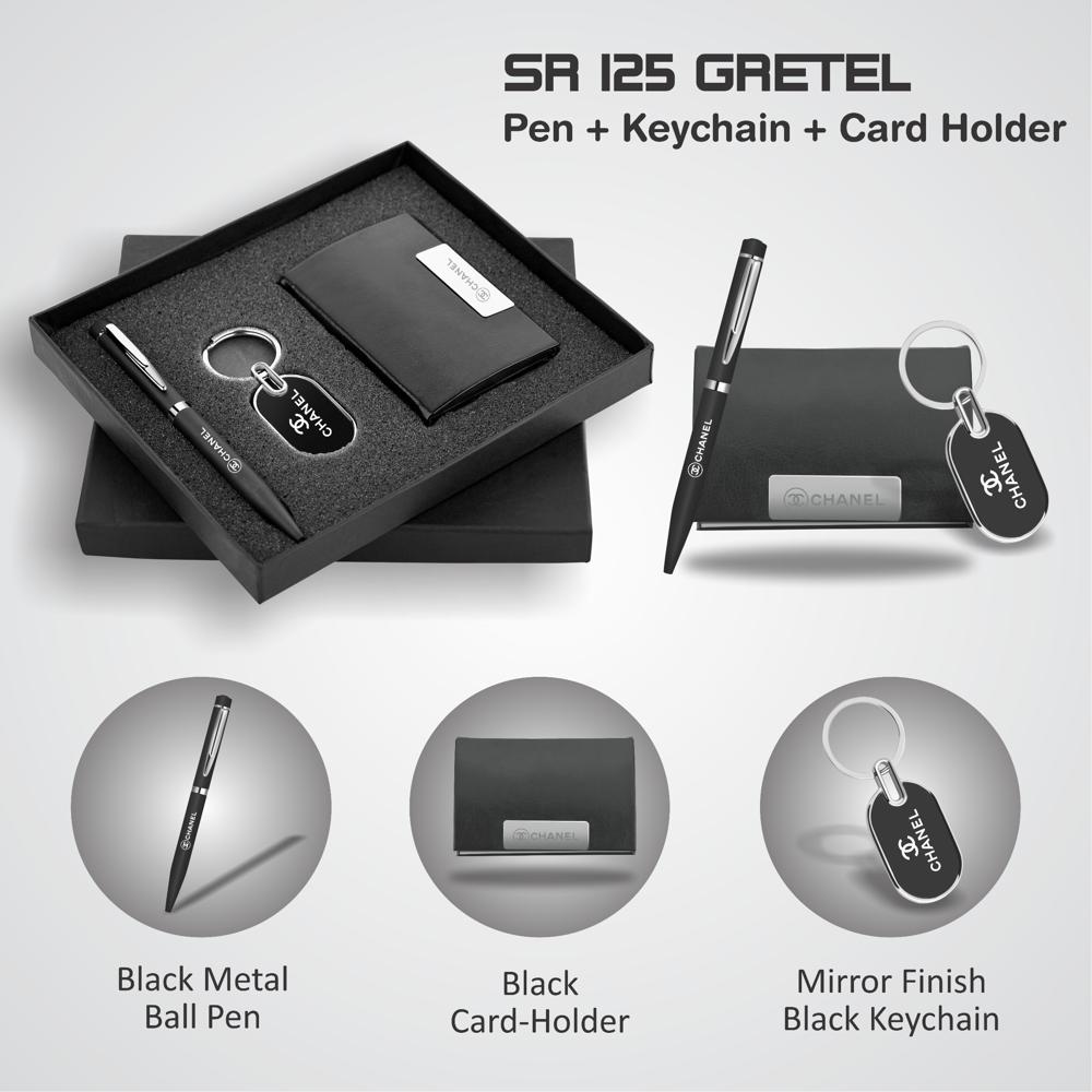 (SS-10301) Leather Pen, Keychain and Cardholder 3in1 Combo Gift Set