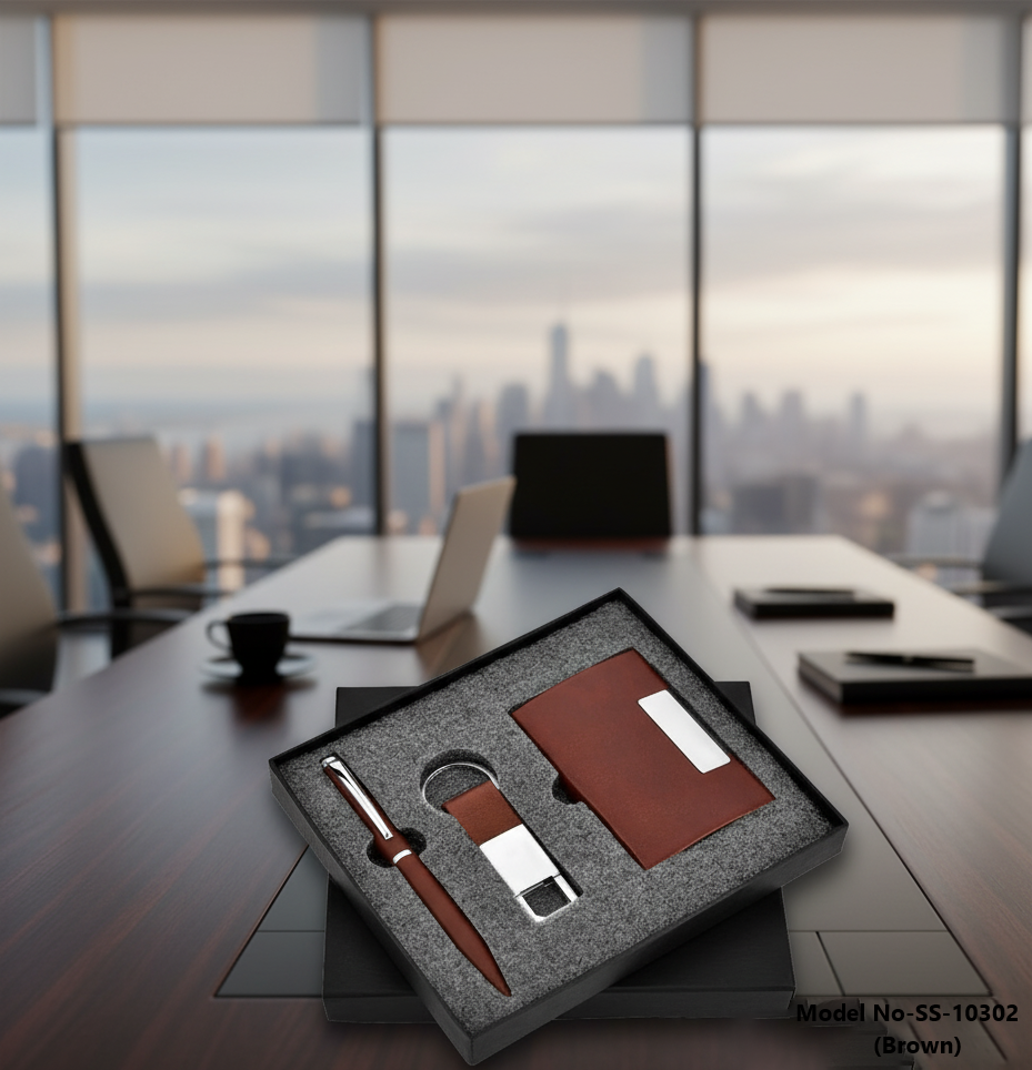 (SS-10302) Gift Set With Pen Keychain & Card Holder