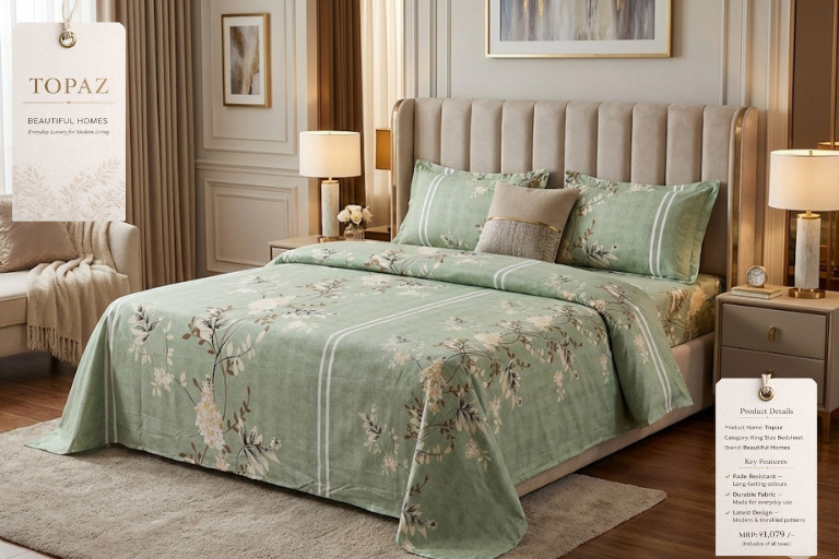 Topaz King Size Bedsheet Topaz King Size Bedsheet