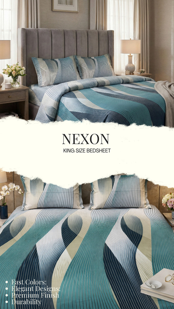 Nexon King Size Bedsheet - Color: Different Available