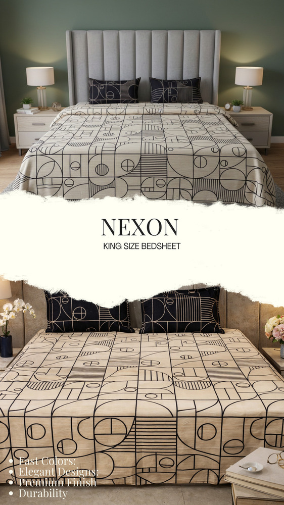 Nexon King Size Bedsheet - Color: Different Available