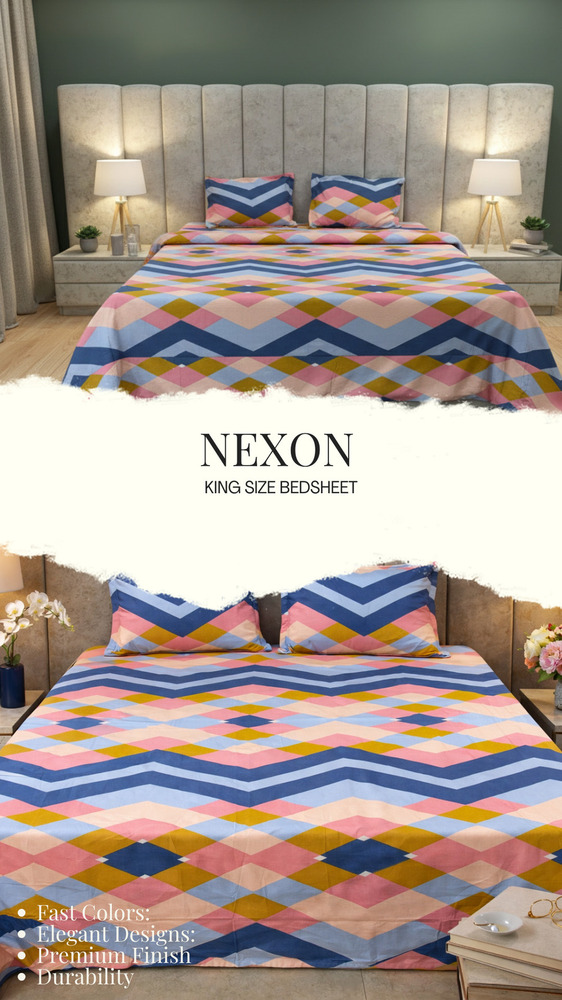 Nexon King Size Bedsheet - Color: Different Available