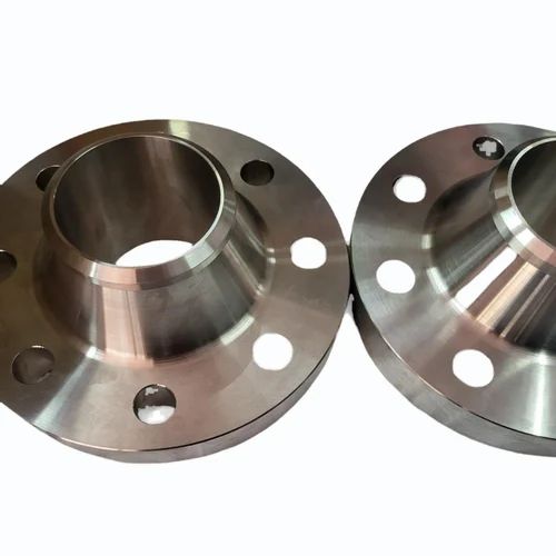 Weld Neck Flange - Stainless Steel, Round Shape, Various Sizes Available, Silver Finish