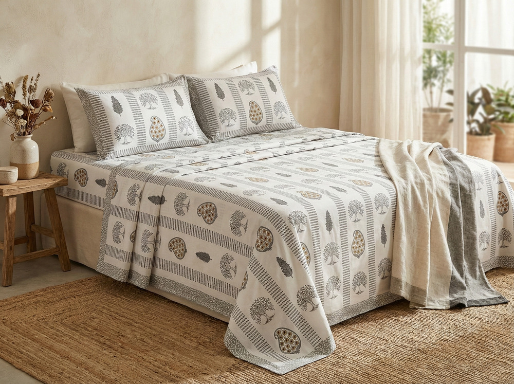 Jaipuri King Size Bliss Bedsheet