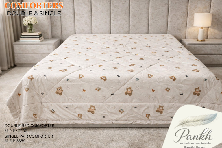 Pankh Double Bed Comforter - Material: 100% Cotton