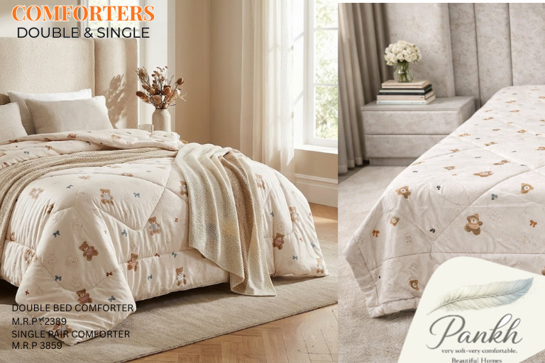 Pankh Double Bed Comforter - Material: 100% Cotton