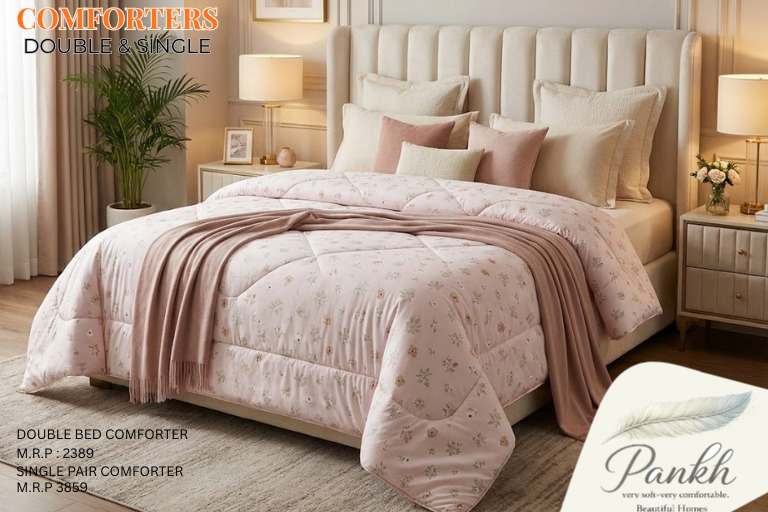 Pankh Double Bed Comforter - Material: 100% Cotton