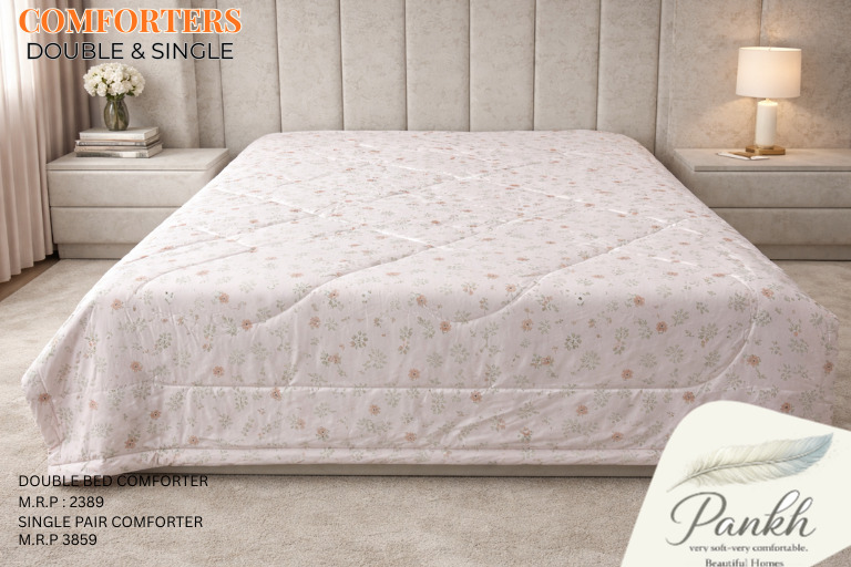 Pankh Double Bed Comforter - Material: 100% Cotton