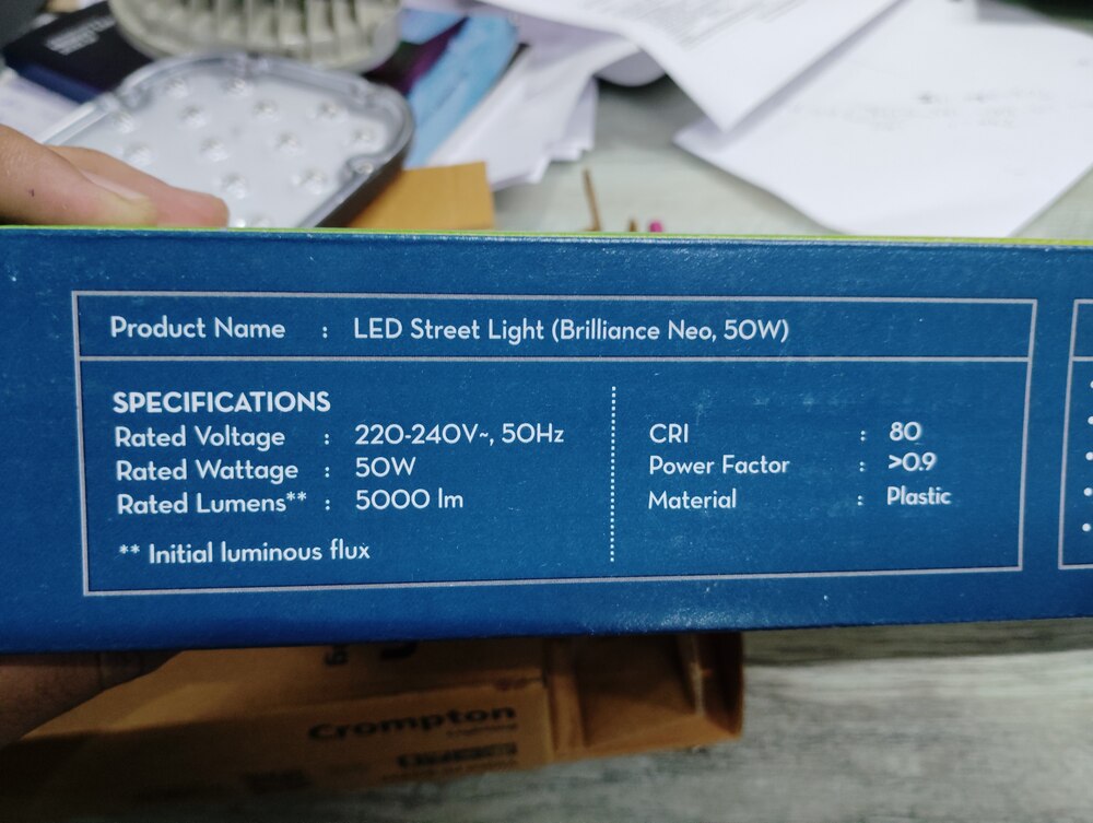 Crompton 50W LED STREET LIGHT Post Light Outdoor Lamp LDBRNEO50CD
