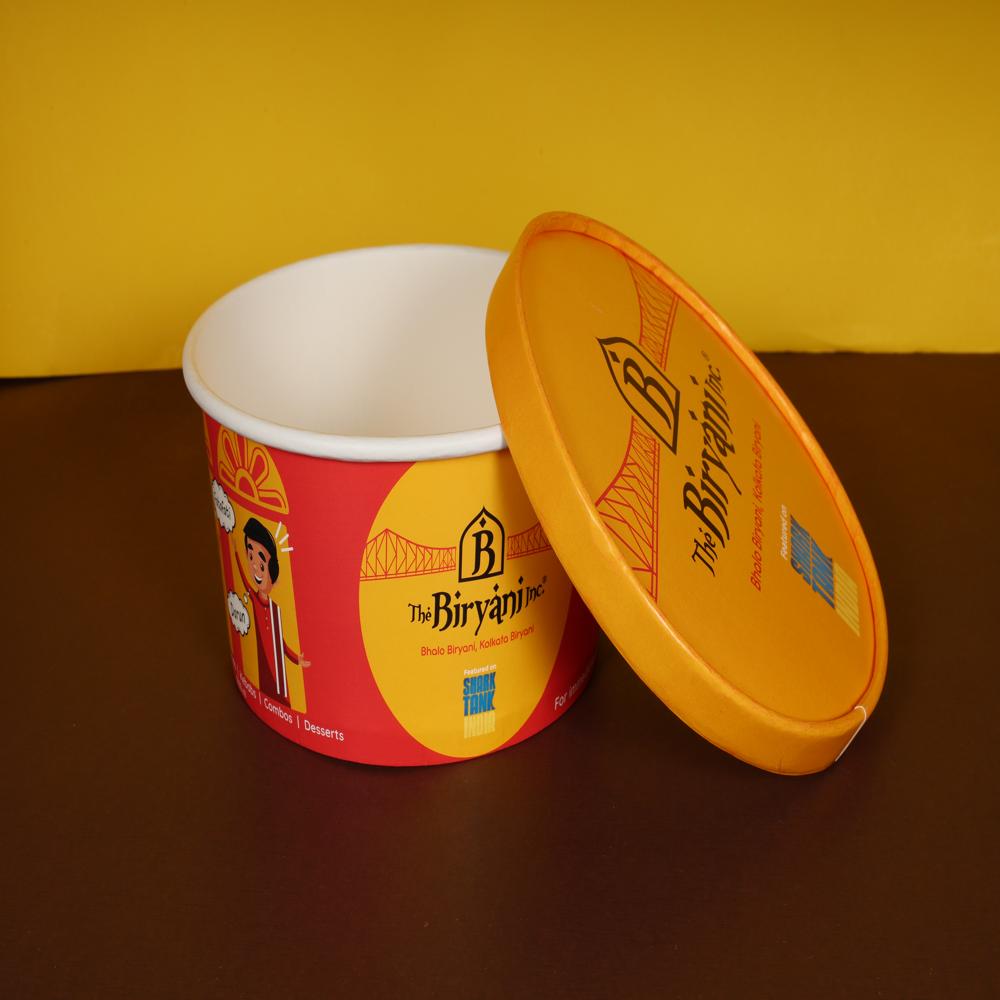 1000ml Flat White Paper Bowl - Coating Type: Oil & Grease Resistance