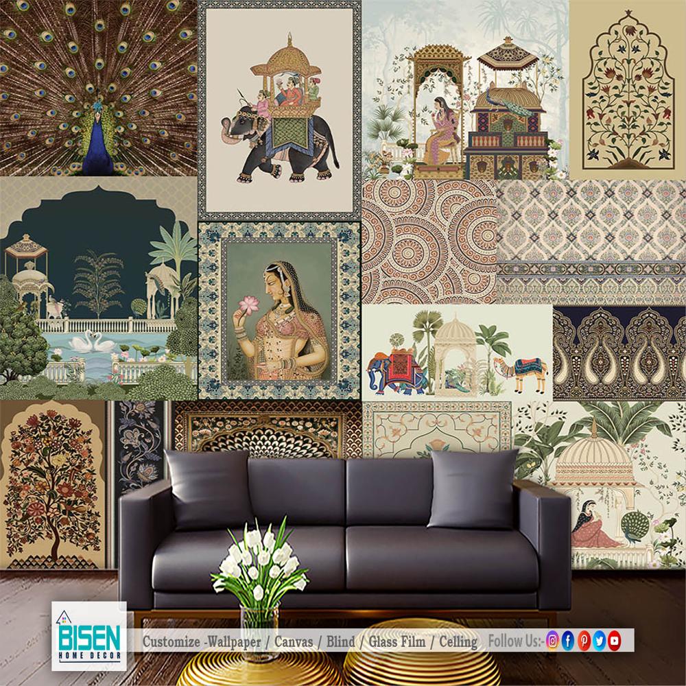 Traditional Indian Wallpaper - Material: Non Woven