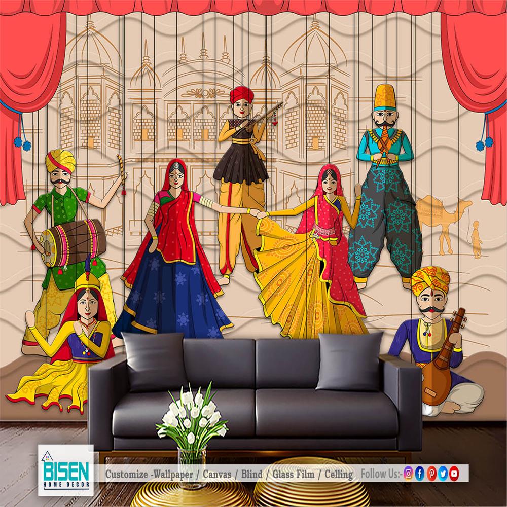 Desi Wall Wallpaper - Material: Non Woven