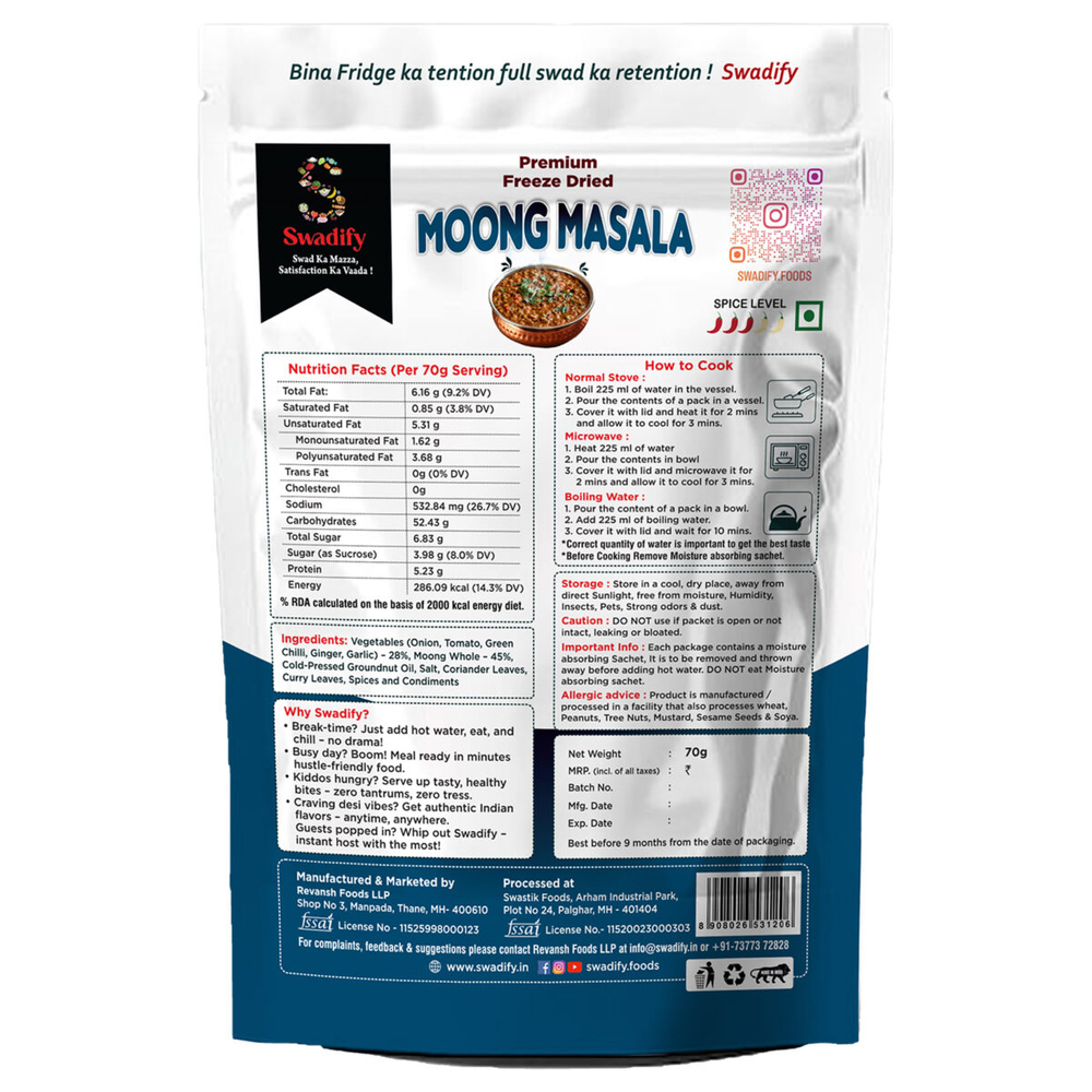 Moong Sabji (Freeze dried food)